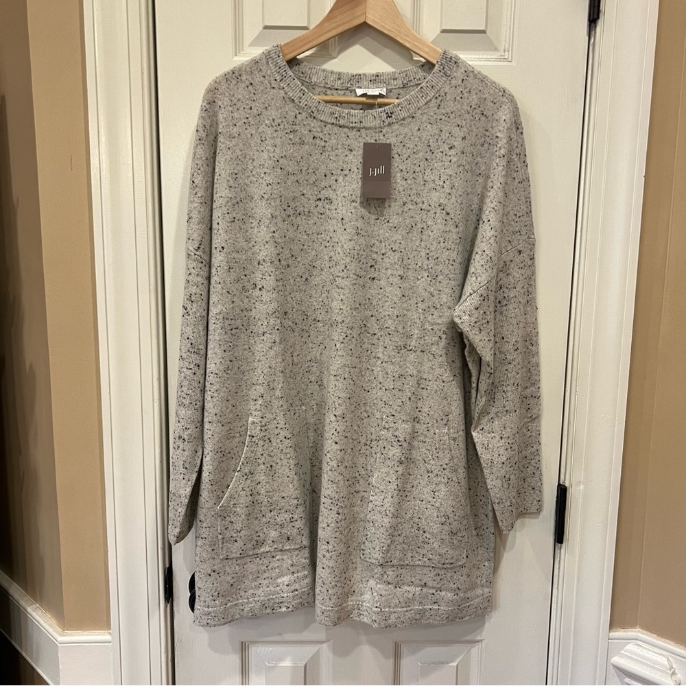 NWT JJILL J.jill Cashmere Relaxed Tunic Sweater Gray Women's XL 100% Cashmere